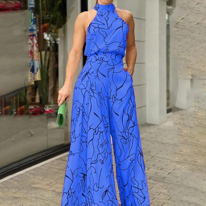Women's Jumpsuit | Sleeveless Linen Jumpsuit with Belt