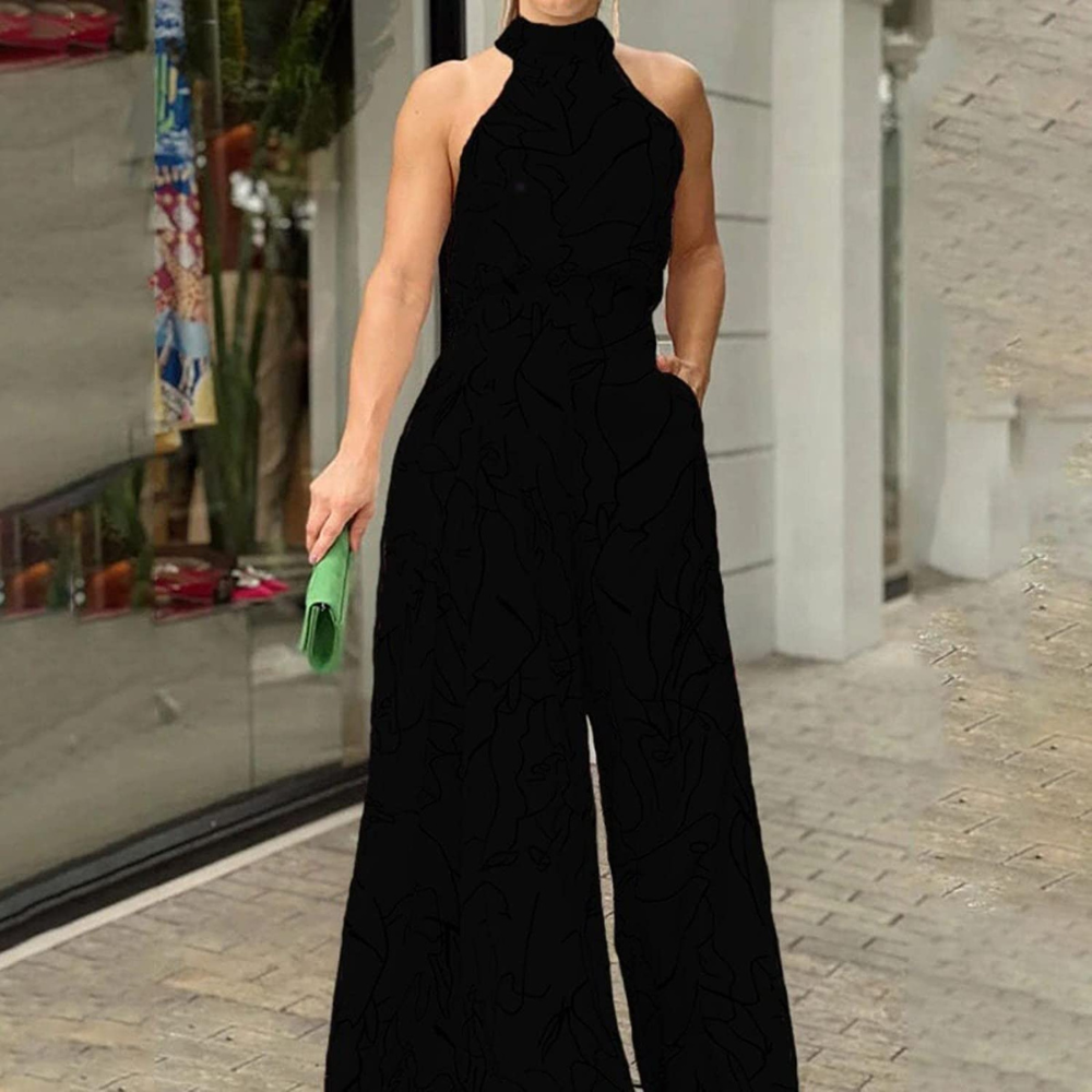 Women's Jumpsuit | Sleeveless Linen Jumpsuit with Belt