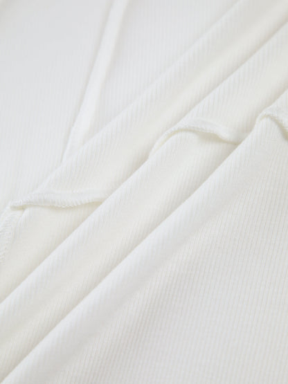 Women's Top | Ribbed Long-Sleeve Piping Top