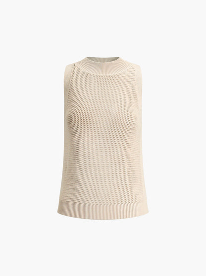 Women's Tank Top | Knit Cut-Out Sleeveless Top