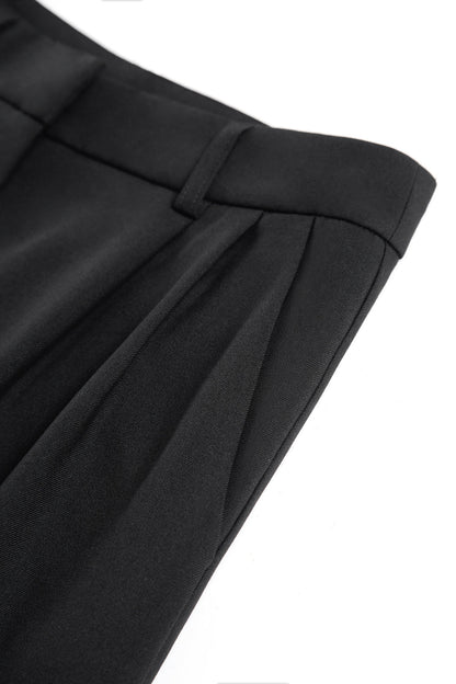 Linen Wide Leg Trousers | High Waist Tailored Pants