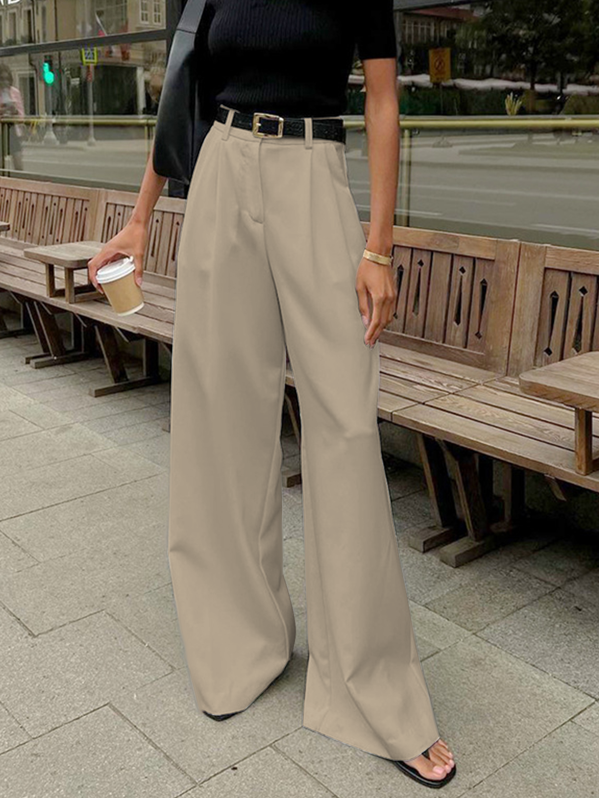 Women's Wide-Leg Trousers | Flowy High-Waist Pants
