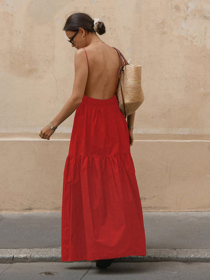 Women's Dress | Backless Sleeveless Maxi Dress