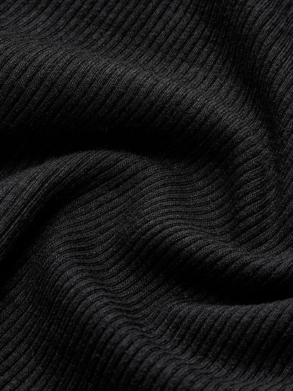 Women's Top | Ribbed Long-Sleeve Piping Top