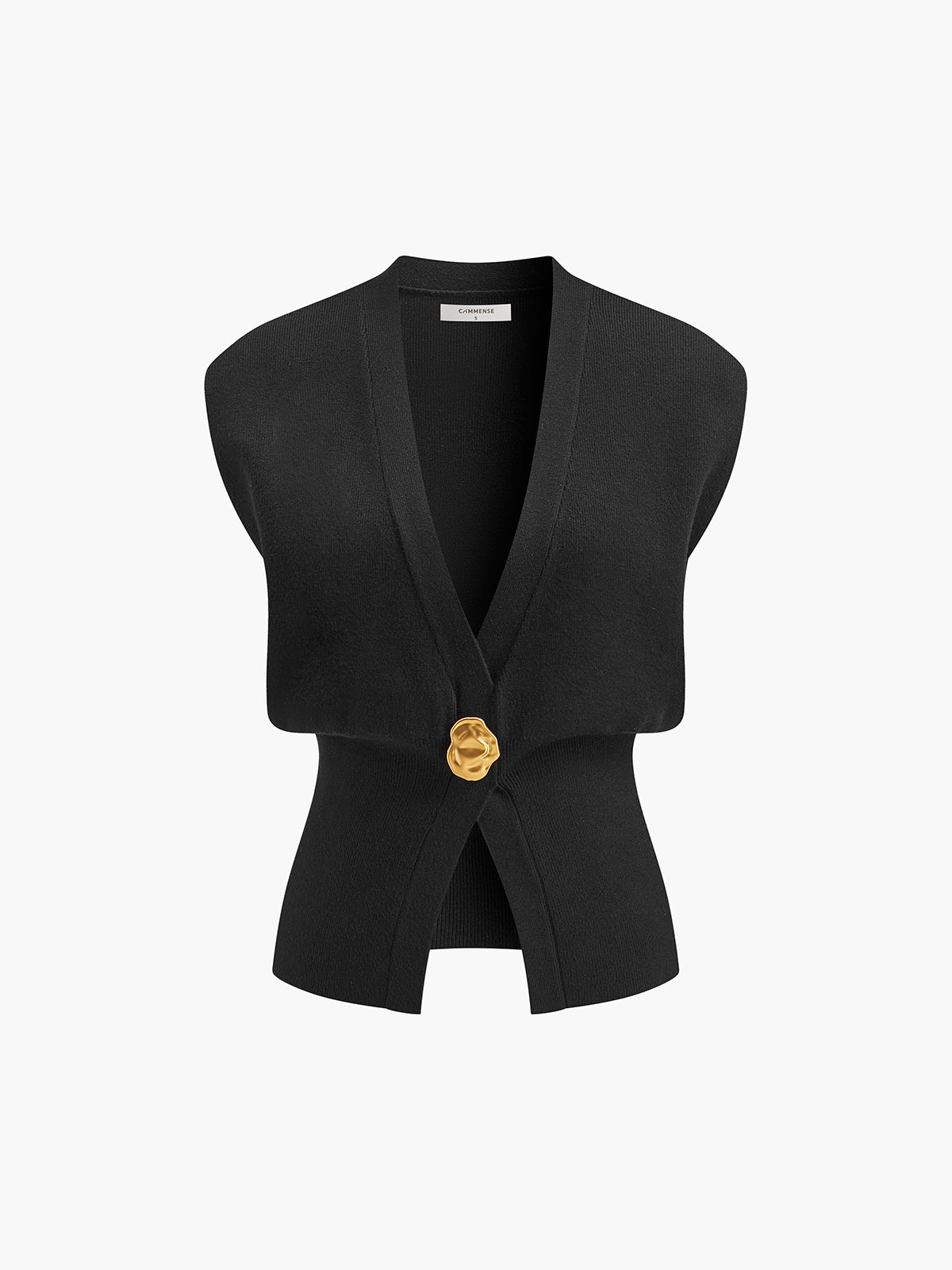 Women's Sweater Vest | V-Neck Buttoned Knit Vest