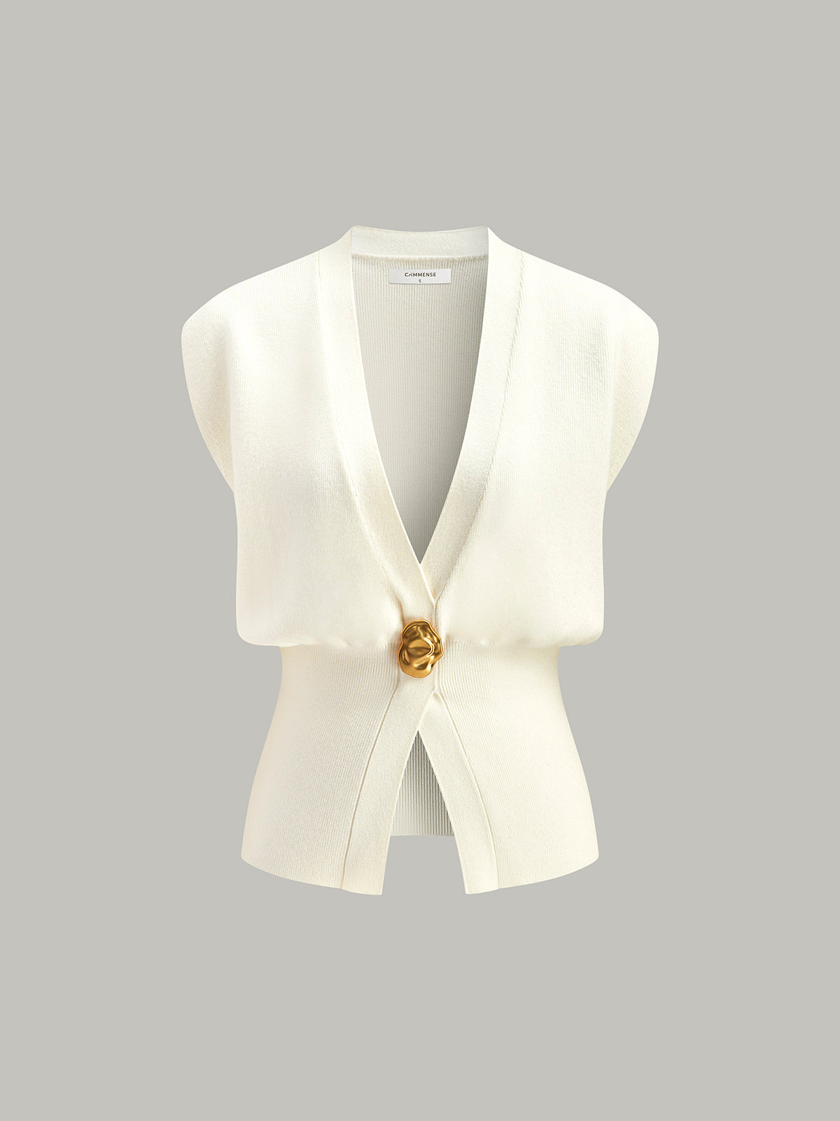 Women's Sweater Vest | V-Neck Buttoned Knit Vest
