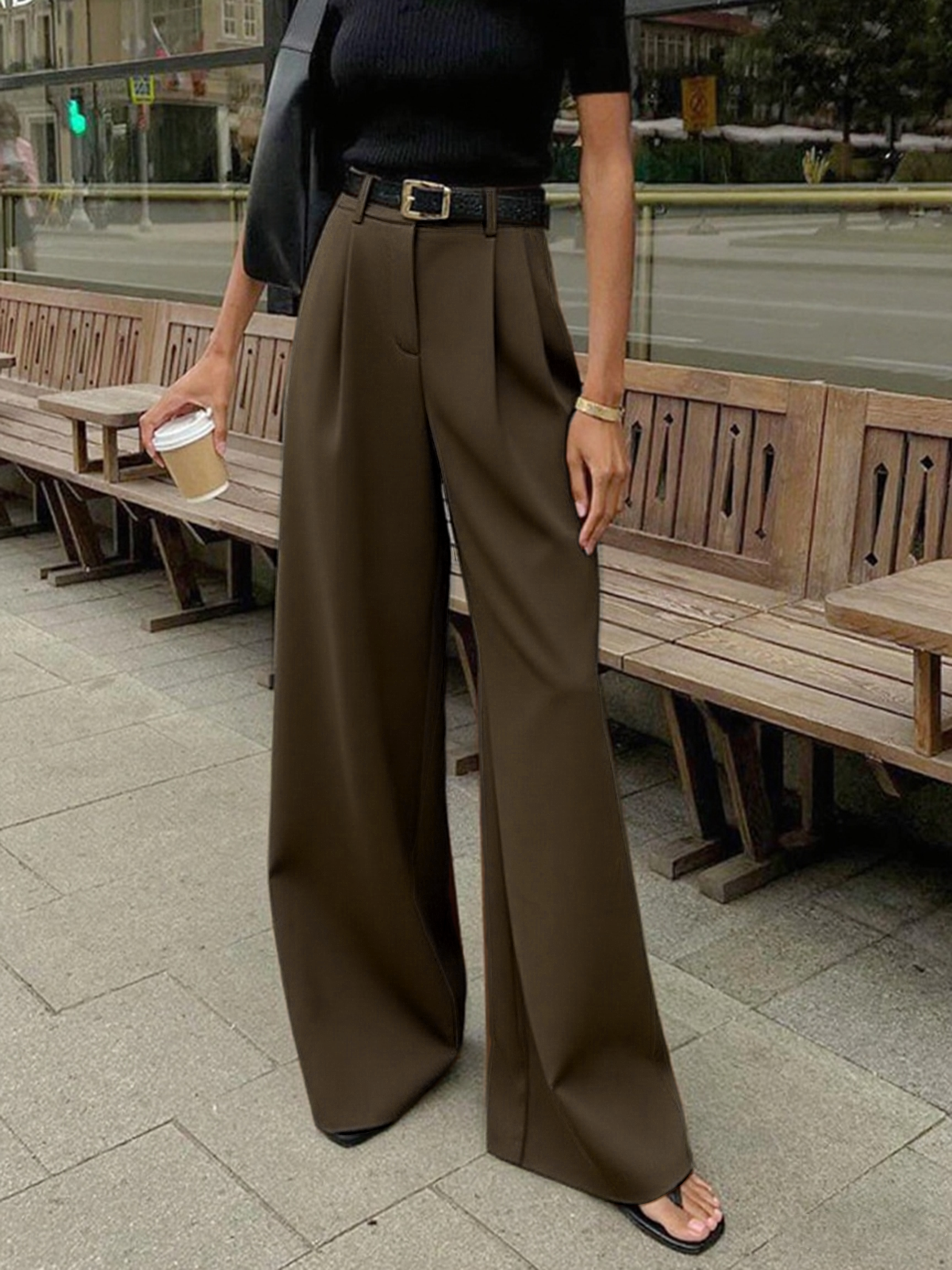 Women's Wide-Leg Trousers | Flowy High-Waist Pants