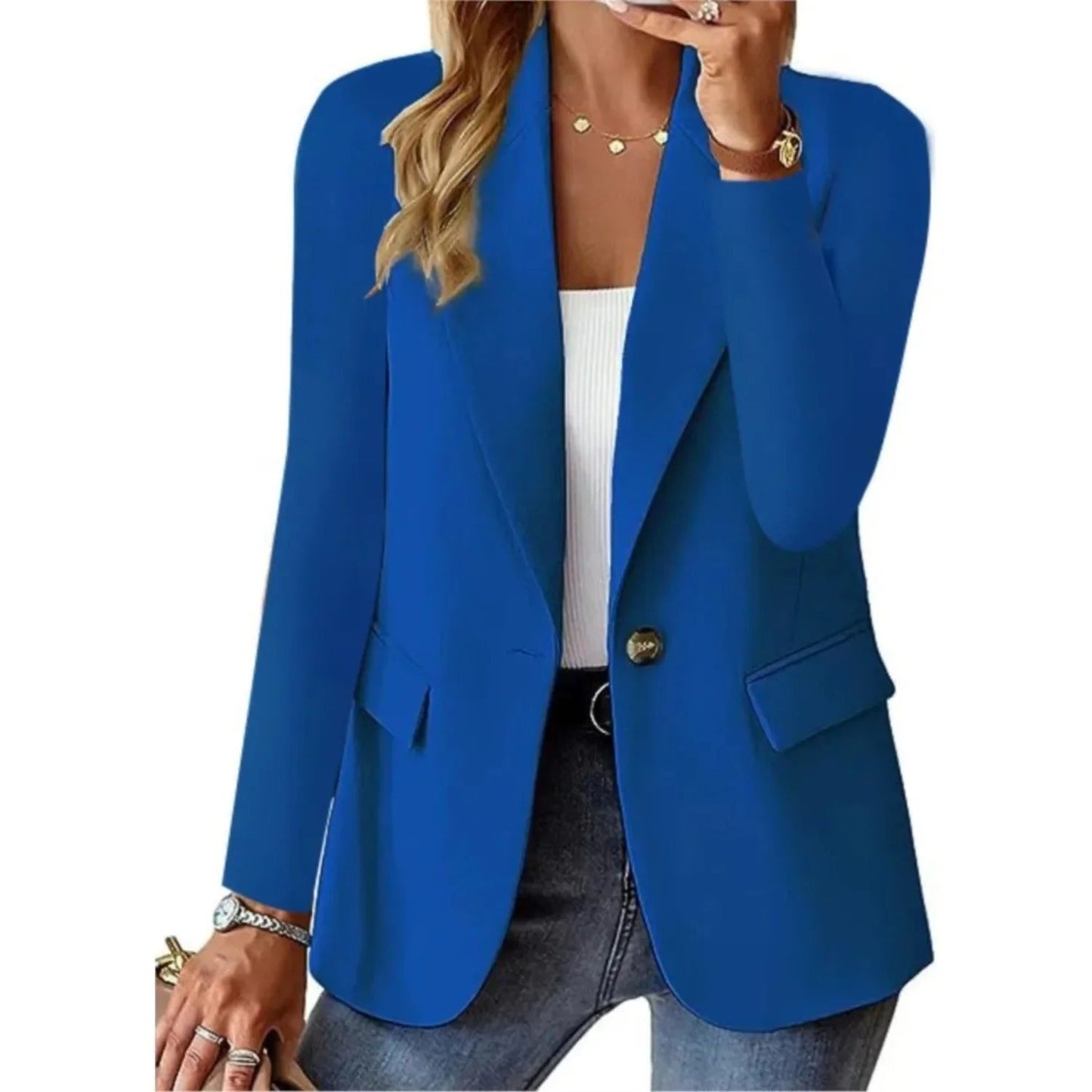 Linen Blazer Jacket | Relaxed Open Front Blazer