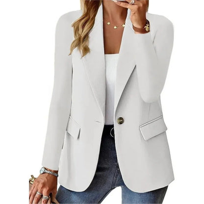 Linen Blazer Jacket | Relaxed Open Front Blazer