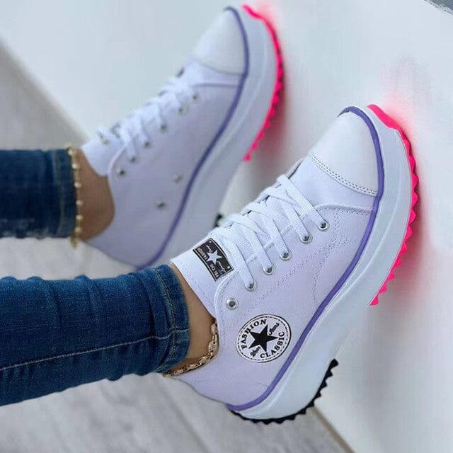 Women's orthopedic platform lace-up sneakers