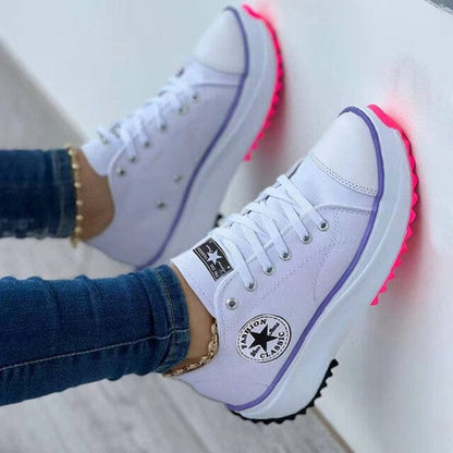 Women's orthopedic platform lace-up sneakers