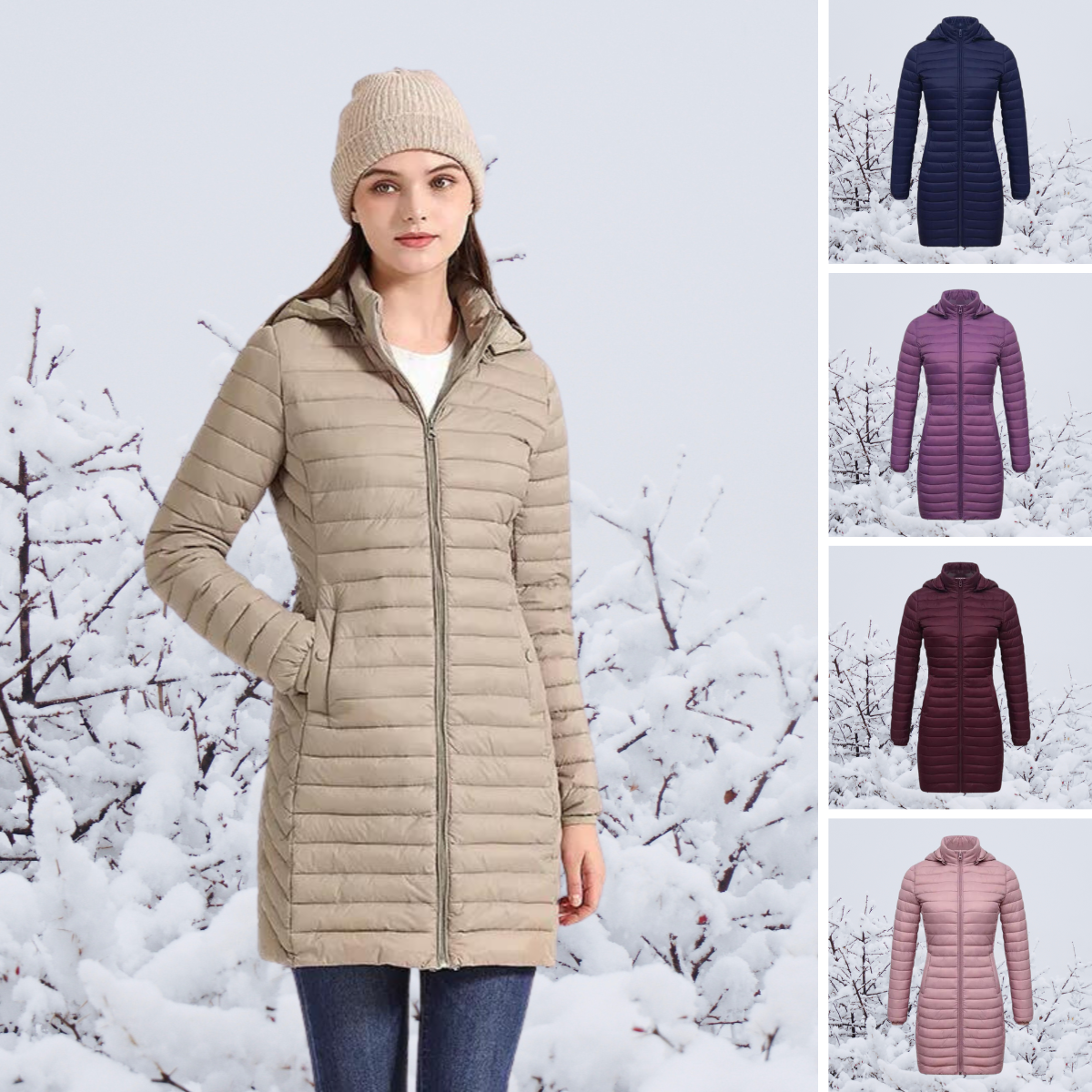 Women's Parka | Lightweight Long Hooded Winter Parka