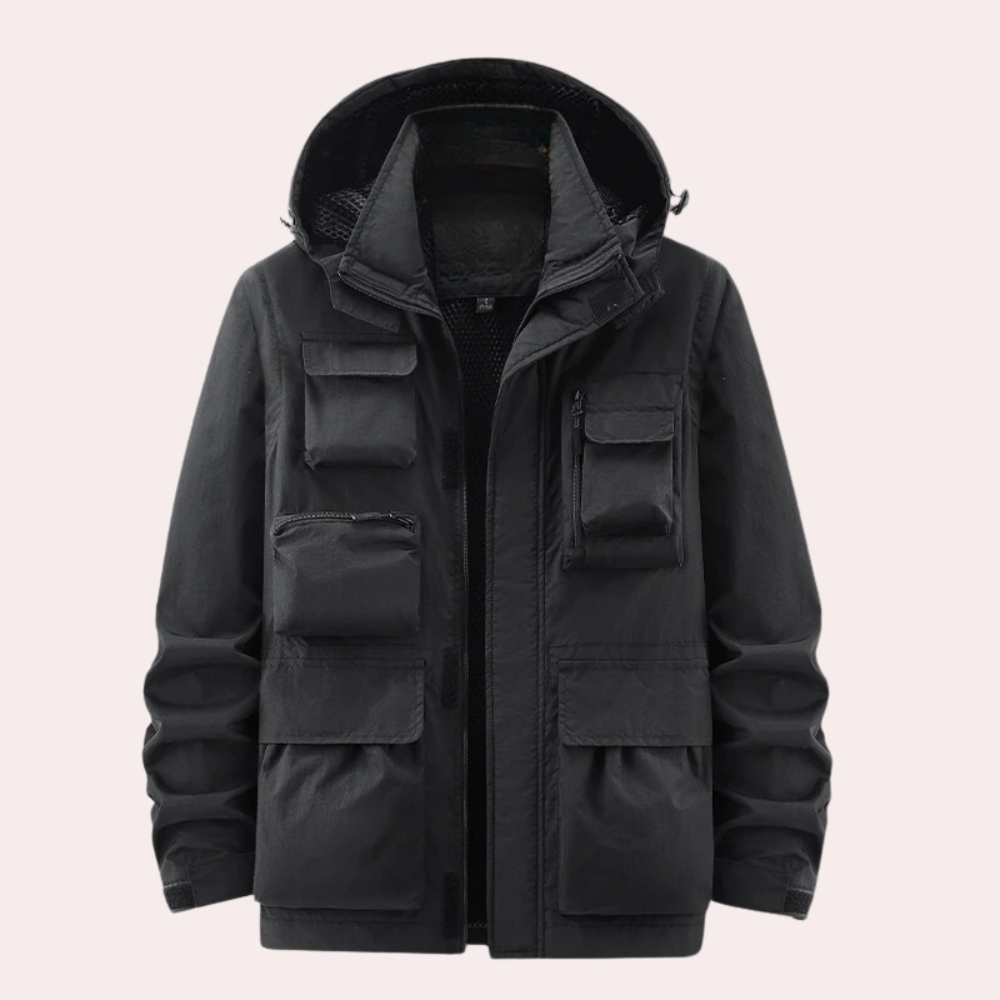Men's winter parka padded coat in black