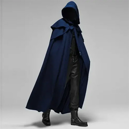 Men's Coat | Long Hooded Cloak Coat