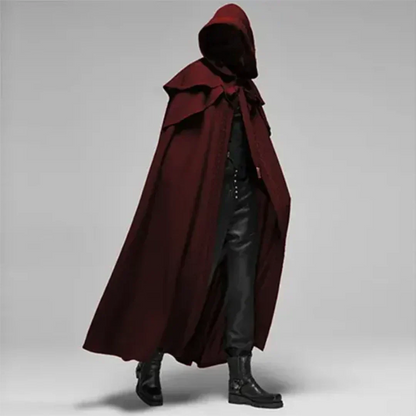 Men's Coat | Long Hooded Cloak Coat