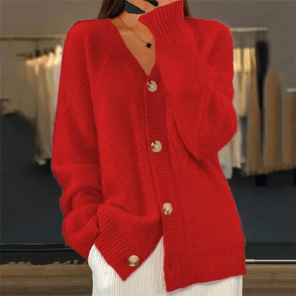 Buttoned Cashmere-Blend Cardigan