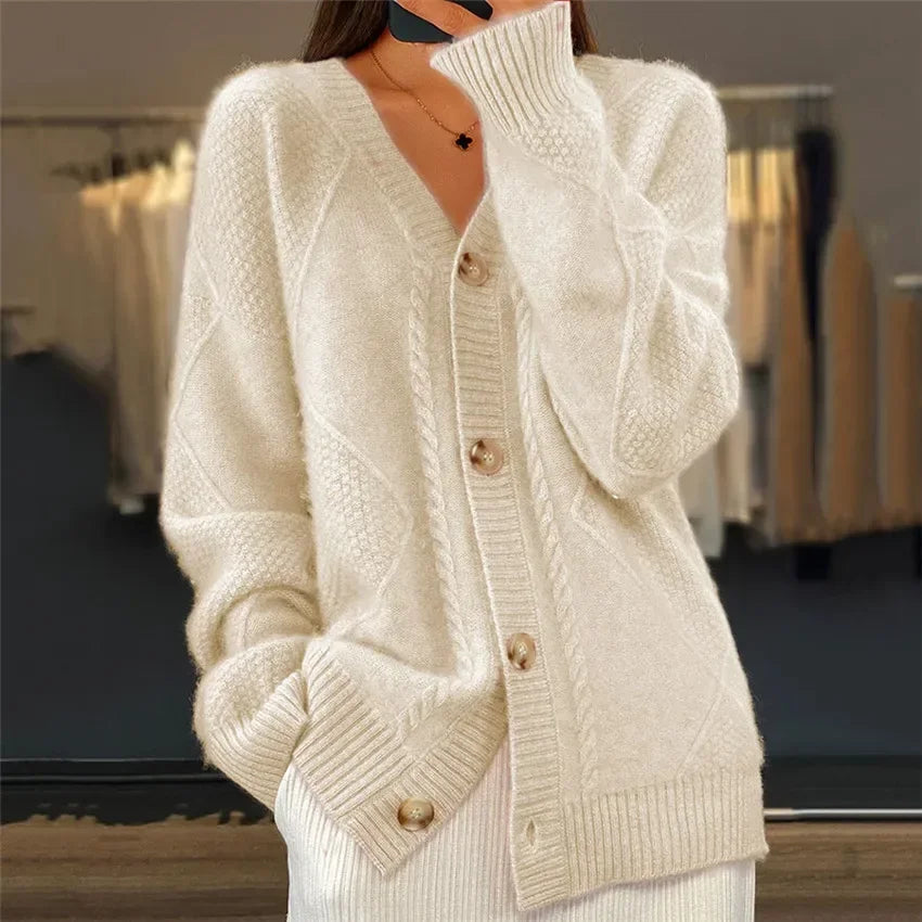 Buttoned Cashmere-Blend Cardigan