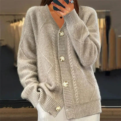 Buttoned Cashmere-Blend Cardigan