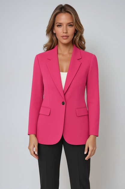 Linen Tailored Blazer | Elegant Single-Button Jacket