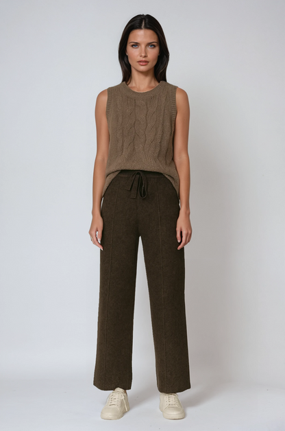 Cotton Knit Trousers | Drawstring Relaxed Fit Pants