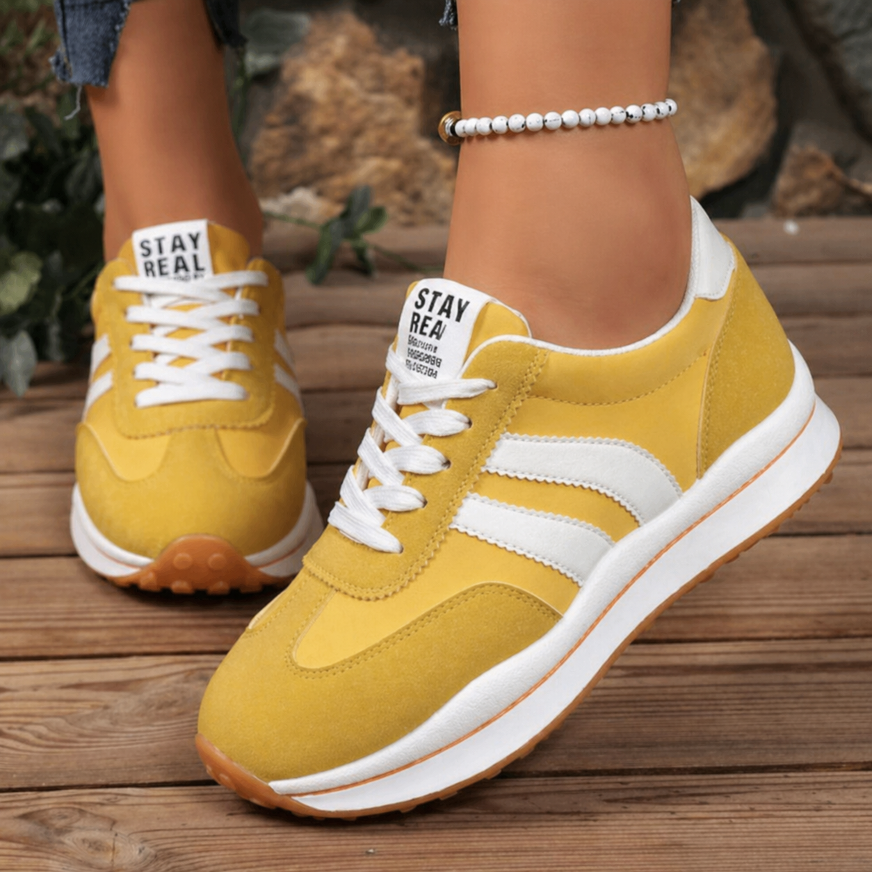 Orthopedic Platform Sneakers | Retro Chunky Lace-Up Trainers