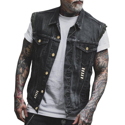 Denim Vest | Sleeveless Trucker Gilet