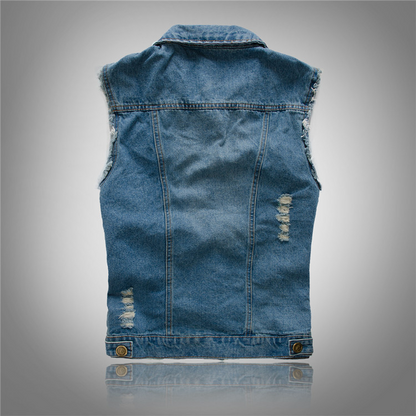 Denim Vest | Sleeveless Trucker Gilet
