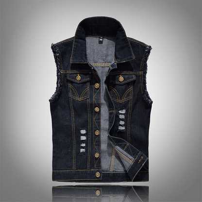 Denim Vest | Sleeveless Trucker Gilet