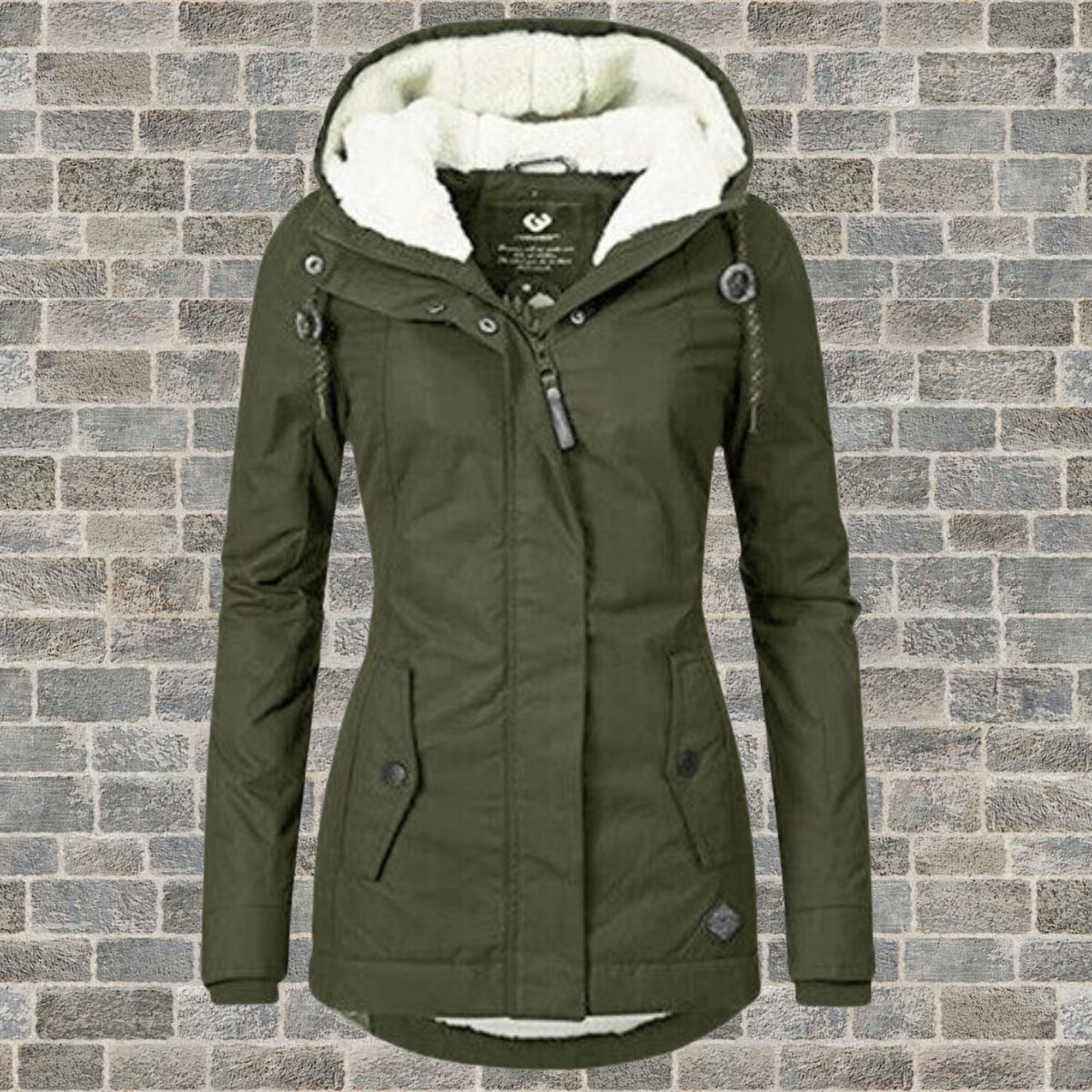 Women's Cotton Coat | Pleated Hooded Teddy-Lined Coat