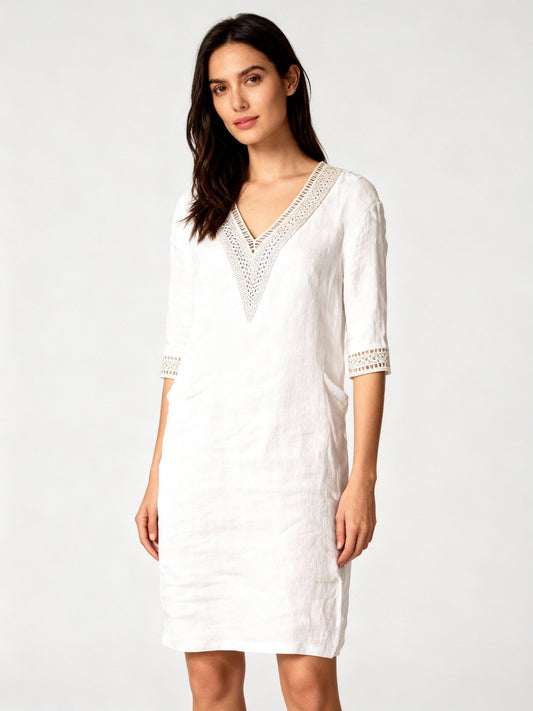 Women's cotton long-sleeve knee-length summer dress