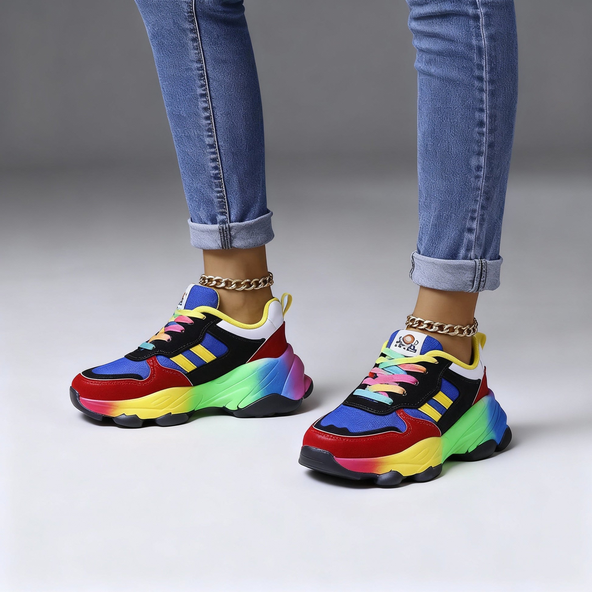 Women's orthopedic multicolour sneakers