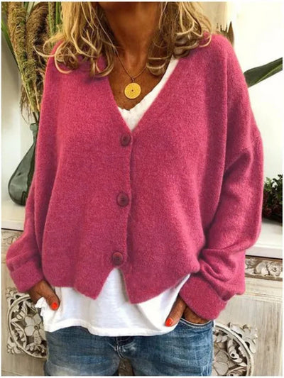 Cotton Cardigan | V-Neck Button-Front Knit