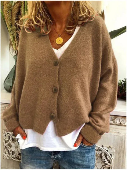 Cotton Cardigan | V-Neck Button-Front Knit