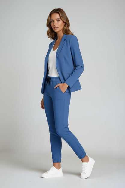 Linen Blazer Suit Set | Classic Two-Piece Trouser Set
