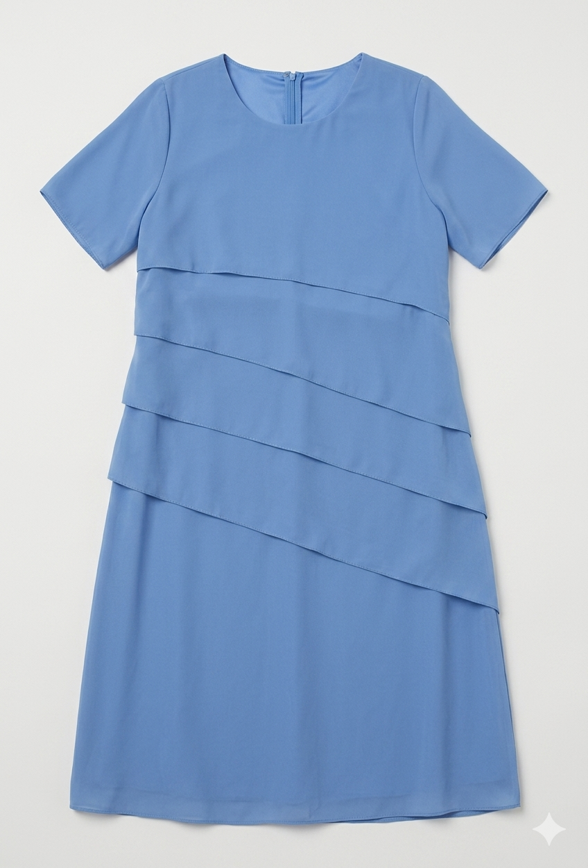 Women's Dress | Chiffon Tiered Short-Sleeve Dress
