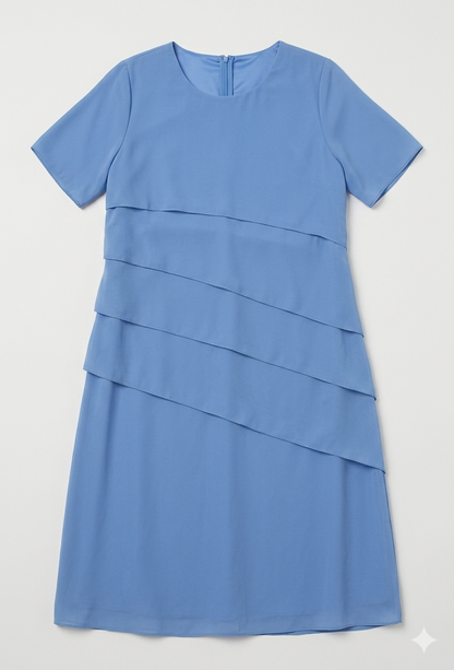 Women's Dress | Chiffon Tiered Short-Sleeve Dress