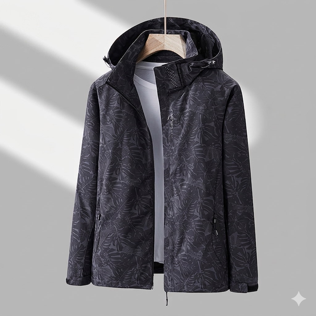 Women's windproof and waterproof rain jacket in black