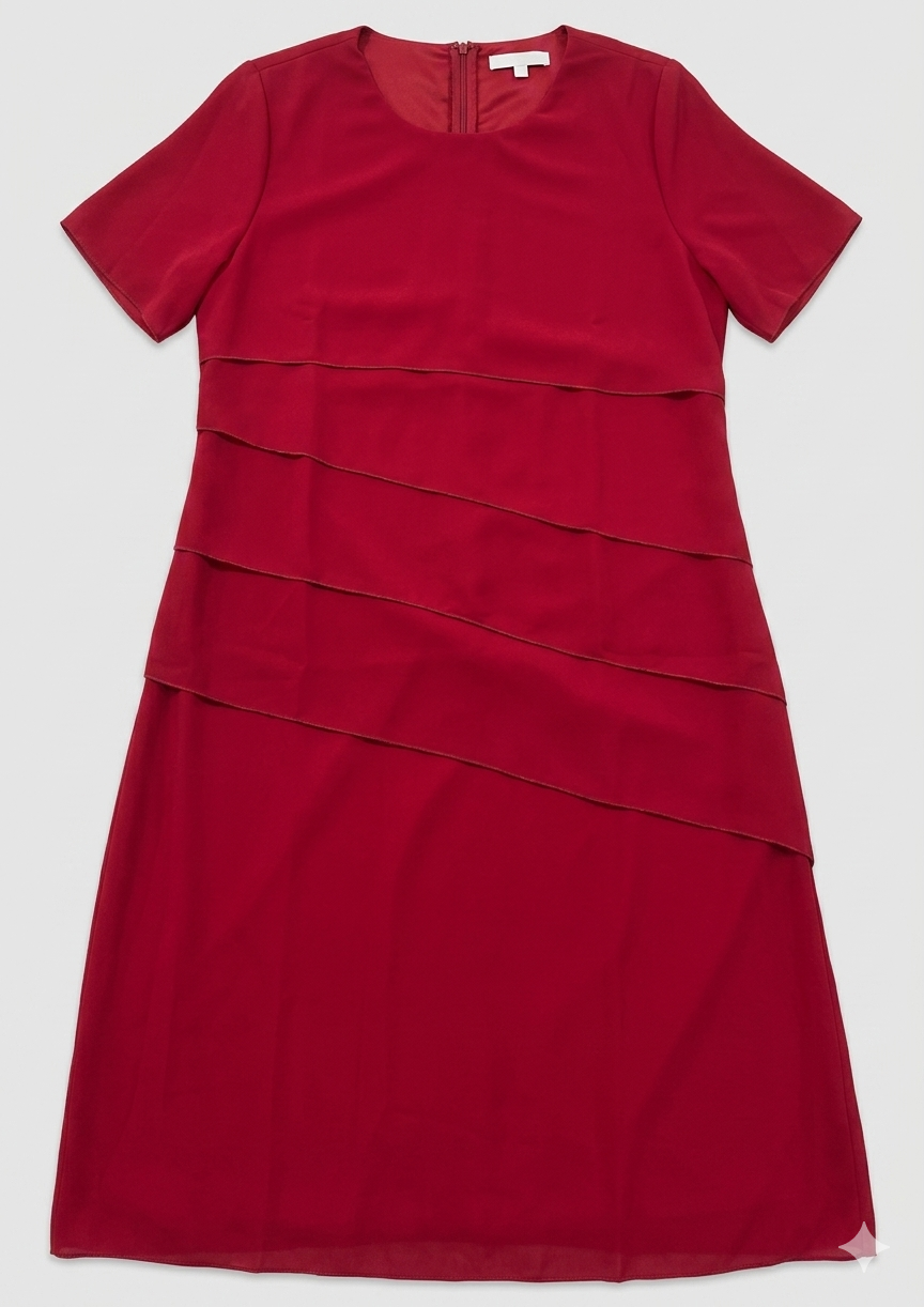 Women's Dress | Chiffon Tiered Short-Sleeve Dress