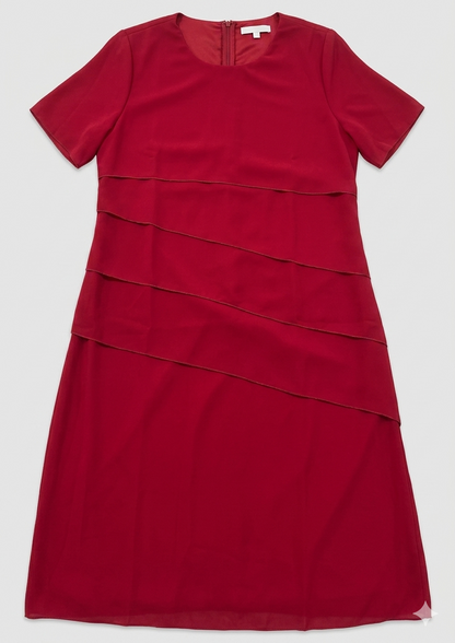Women's Dress | Chiffon Tiered Short-Sleeve Dress