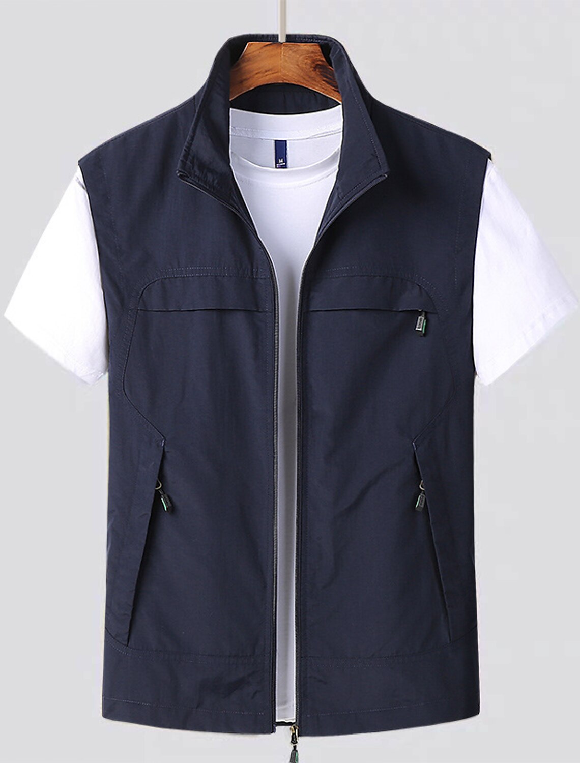 Men's water-repellent zip utility gilet