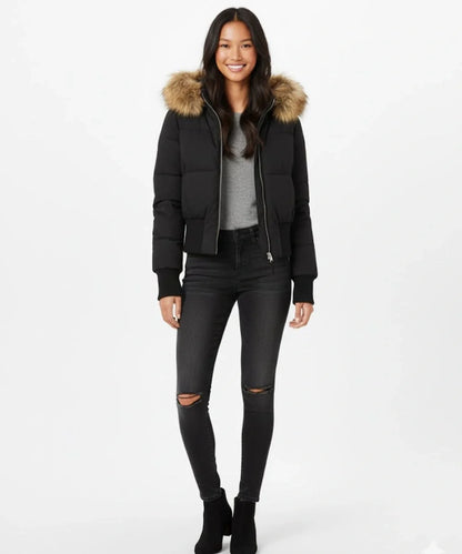 Quilted Winter Jacket | Faux Fur Hood Puffer