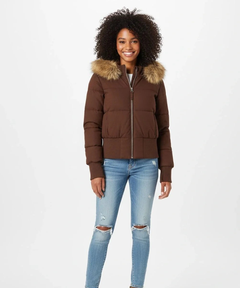 Quilted Winter Jacket | Faux Fur Hood Puffer