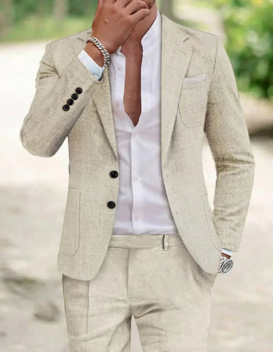 Men's two-button wedding suit set
