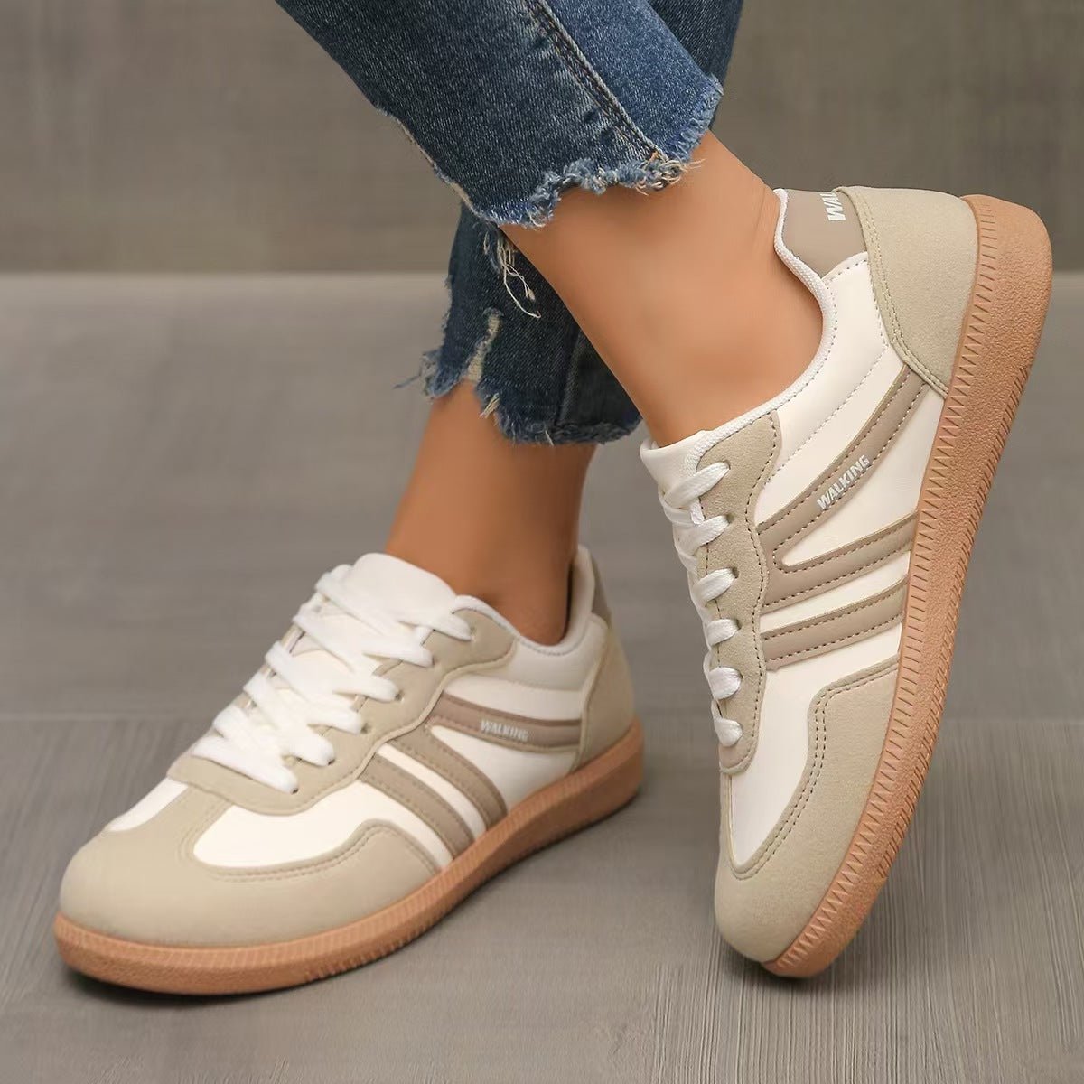 Women's suede wide-fit cushioned trainers
