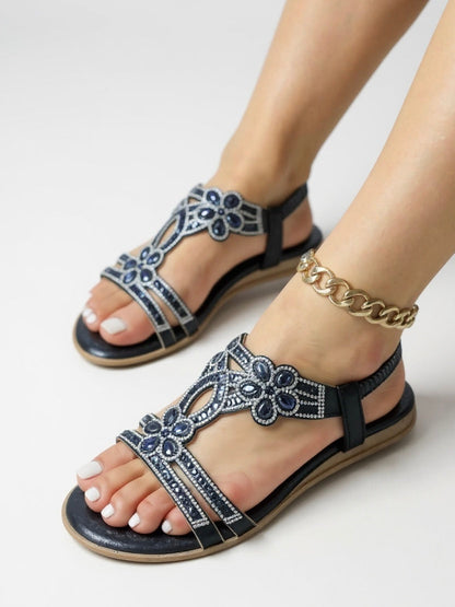 Women's sparkle embellished sandals in silver