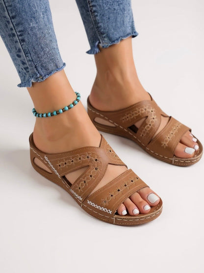 Women's Slide Sandals | Embroidered Slip-On Sandals