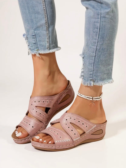 Women's Slide Sandals | Embroidered Slip-On Sandals