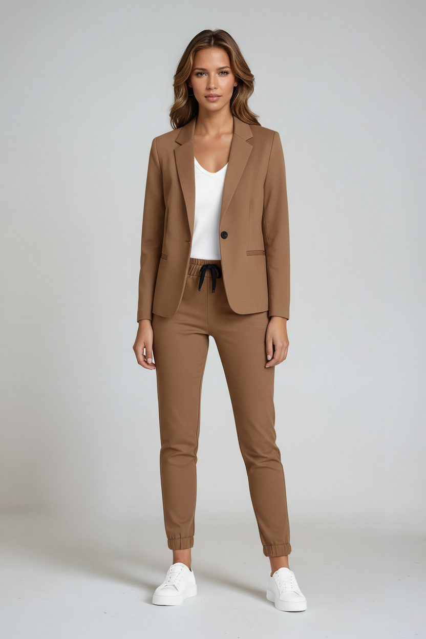Linen Blazer Suit Set | Classic Two-Piece Trouser Set