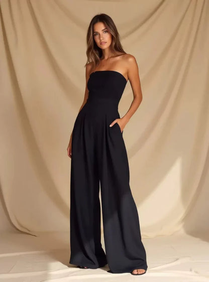 Strapless Jumpsuit | Wide Leg Summer Jumpsuit