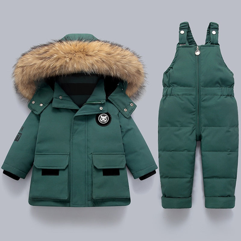 Kids' Winter Set | Padded Coat & Overall Snowsuit Set
